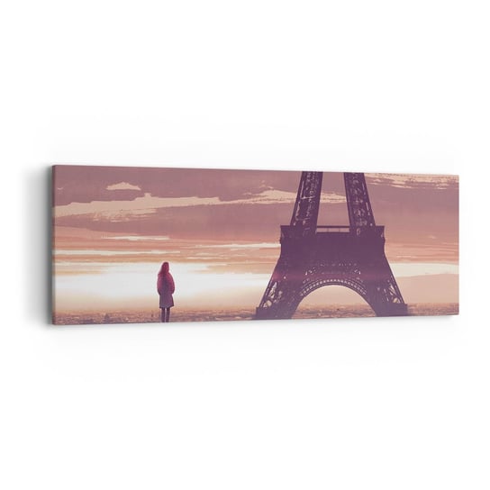 Obraz na płótnie - Tylko one dwie - 90x30cm - Miasto Wieża Eiffla Paryż - Nowoczesny Canvas obraz do salonu do sypialni ARTTOR ARTTOR