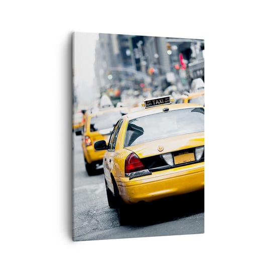 Obraz na płótnie - Tylko w tym mieście - 50x70cm - Miasto Nowy Jork Taxi - Nowoczesny Canvas obraz do salonu do sypialni ARTTOR ARTTOR