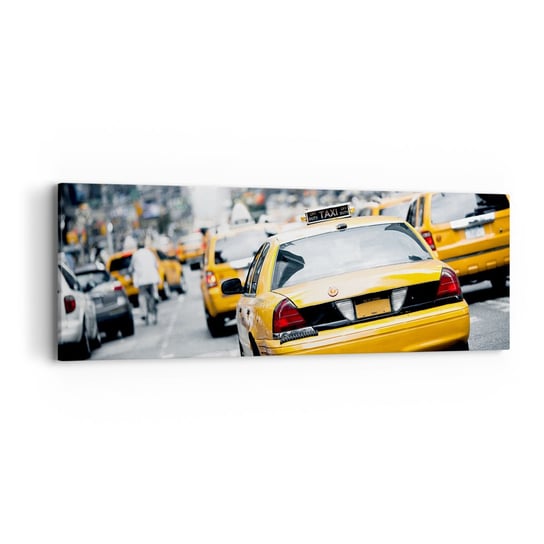 Obraz na płótnie - Tylko w tym mieście - 90x30cm - Miasto Nowy Jork Taxi - Nowoczesny Canvas obraz do salonu do sypialni ARTTOR ARTTOR