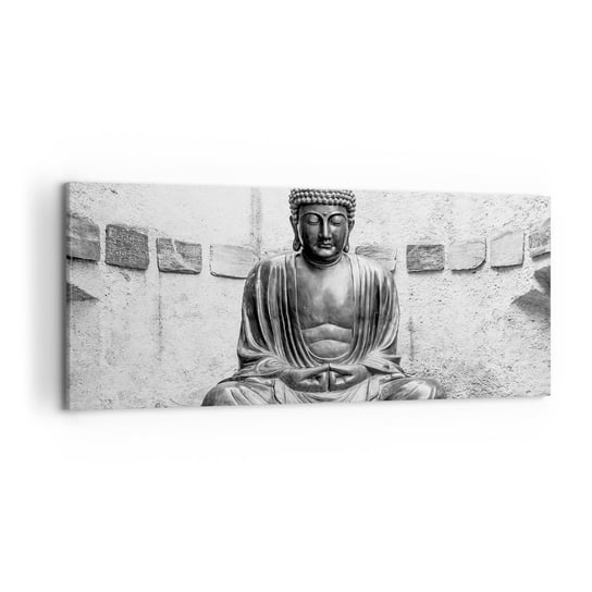 Obraz na płótnie - U źródeł spokoju - 120x50cm - Budda Posąg Buddy Azja - Nowoczesny obraz na ścianę do salonu do sypialni ARTTOR ARTTOR