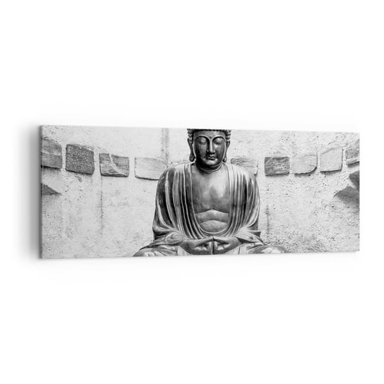 Obraz na płótnie - U źródeł spokoju - 140x50cm - Budda Posąg Buddy Azja - Nowoczesny Canvas obraz do salonu do sypialni ARTTOR ARTTOR