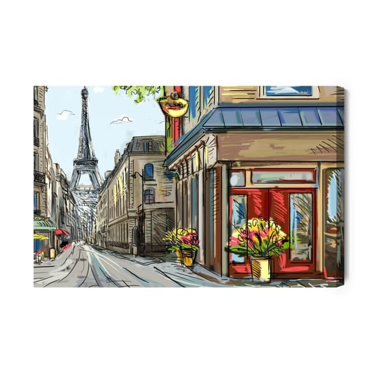 Obraz Na Płótnie Ulice Paryża Jak Z Komiksu 120x80 Inna marka