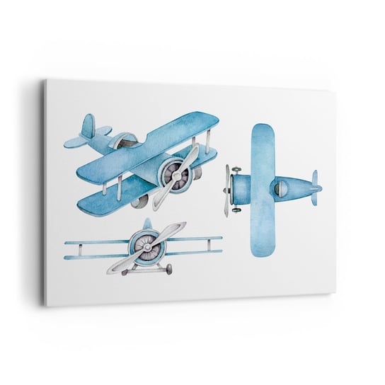 Obraz na płótnie - Urodzony zwycięzca - 100x70cm - Retro Samoloty Dziecięce - Nowoczesny foto obraz w ramie do salonu do sypialni ARTTOR ARTTOR