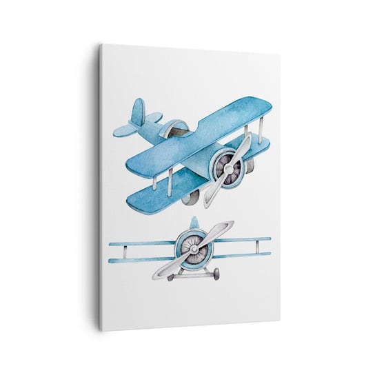Obraz na płótnie - Urodzony zwycięzca - 50x70cm - Retro Samoloty Dziecięce - Nowoczesny Canvas obraz do salonu do sypialni ARTTOR ARTTOR
