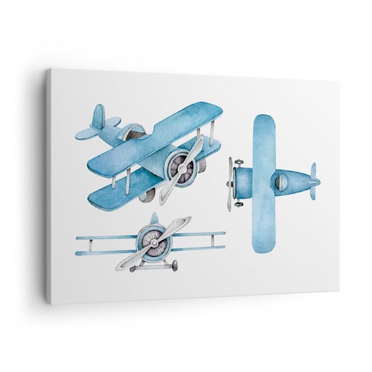 Obraz na płótnie - Urodzony zwycięzca - 70x50cm - Retro Samoloty Dziecięce - Nowoczesny Canvas obraz do salonu do sypialni ARTTOR ARTTOR