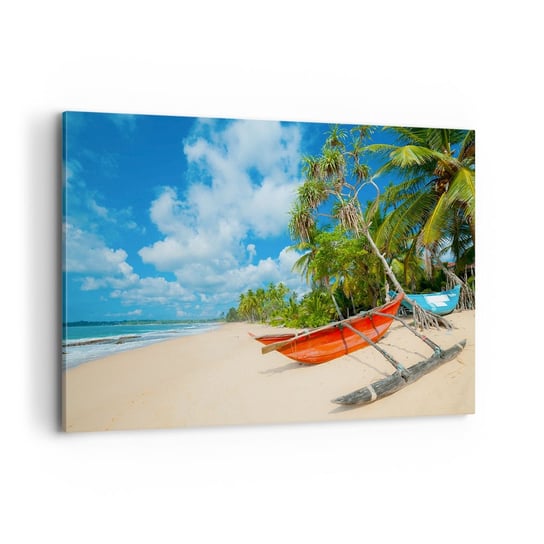 Obraz na płótnie - Urok tropików - 120x80cm - Krajobraz Ocean Egzotyczna Plaża - Nowoczesny obraz na ścianę do salonu do sypialni ARTTOR ARTTOR