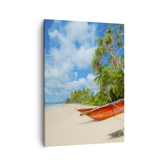 Obraz na płótnie - Urok tropików - 50x70cm - Krajobraz Ocean Egzotyczna Plaża - Nowoczesny Canvas obraz do salonu do sypialni ARTTOR ARTTOR