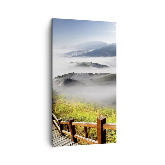 Obraz na płótnie - Utkane z blasku i mgły - 45x80 cm - Obraz nowoczesny - Krajobraz, Góry, Park Narodowy, Tajwan, Azja - PA45x80-2444 ARTTOR