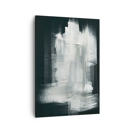 Obraz na płótnie - Utkane z pionu i poziomu - 50x70cm - Abstrakcja Sztuka Czarno-Biały - Nowoczesny Canvas obraz do salonu do sypialni ARTTOR ARTTOR