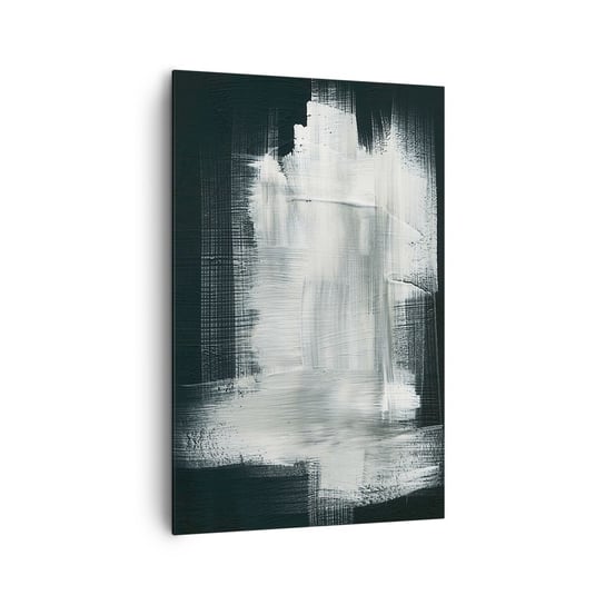 Obraz na płótnie - Utkane z pionu i poziomu - 80x120cm - Abstrakcja Sztuka Czarno-Biały - Nowoczesny obraz na ścianę do salonu do sypialni ARTTOR ARTTOR