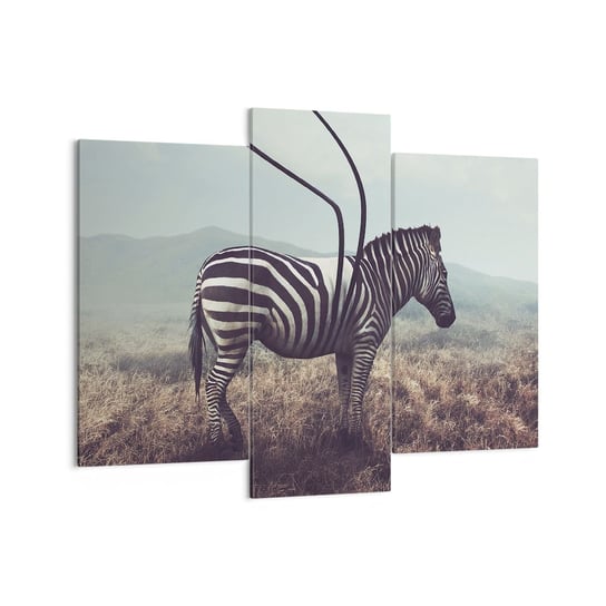 Obraz na płótnie - Uwaga! Usterka - 130x100 cm - Obraz nowoczesny - Abstrakcja, Zebra, Natura, Krajobraz, Safari - CB130x100-3959 ARTTOR