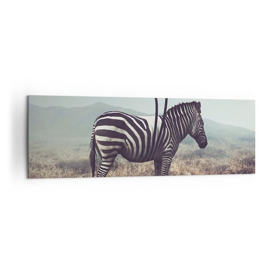 Obraz na płótnie - Uwaga! Usterka - 160x50cm - Abstrakcja Zebra Natura - Nowoczesny foto obraz w ramie do salonu do sypialni ARTTOR ARTTOR