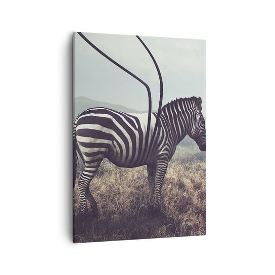 Obraz na płótnie - Uwaga! Usterka - 50x70cm - Abstrakcja Zebra Natura - Nowoczesny Canvas obraz do salonu do sypialni ARTTOR ARTTOR