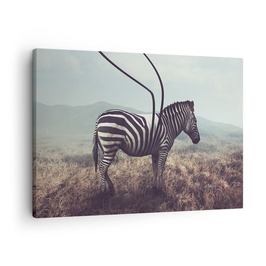 Obraz na płótnie - Uwaga! Usterka - 70x50cm - Abstrakcja Zebra Natura - Nowoczesny Canvas obraz do salonu do sypialni ARTTOR ARTTOR