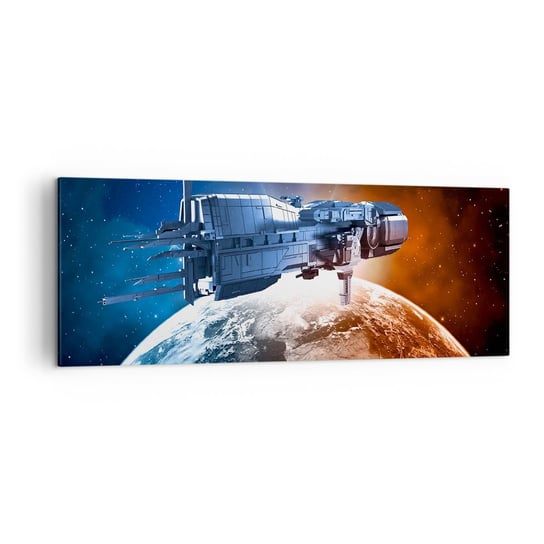 Obraz na płótnie - Uważny obserwator - 140x50cm - Kosmos Statek Kosmiczny Wahadłowiec - Nowoczesny Canvas obraz do salonu do sypialni ARTTOR ARTTOR