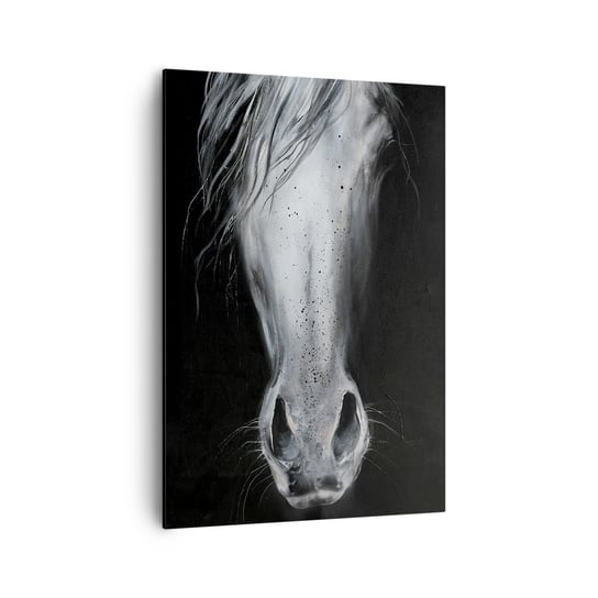 Obraz na płótnie - Uwodzicielskie spojrzenie - 70x100cm - Koń Zwierzę Artystyczny - Nowoczesny foto obraz w ramie do salonu do sypialni ARTTOR ARTTOR