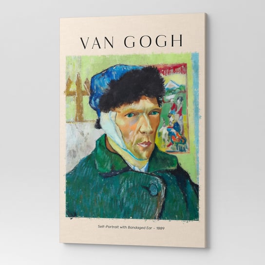 Obraz na płótnie VANG GOGH SELF PORTRAIT WITH BANDGEN EAR REP00014 70X100 Wave Print