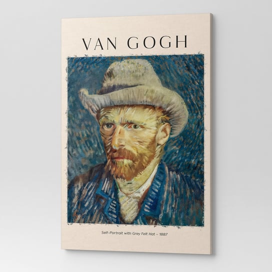 Obraz na płótnie VANG GOGH SELF PORTRAIT WITH GREY FELT HAT REP00016 70x100 Wave Print