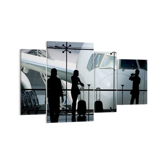 Obraz na płótnie - Vis a vis na lotnisku - 120x70 cm - Obraz nowoczesny - Samolot, Lotnisko, Podróże, Motoryzacja, Lot - DL120x70-0130 ARTTOR