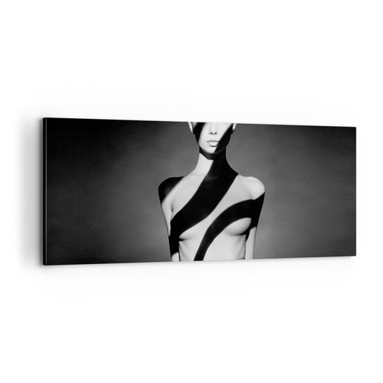 Obraz na płótnie - W blasku i w cieniu - 100x40cm - Kobieta Ciało Sztuka - Nowoczesny foto obraz w ramie do salonu do sypialni ARTTOR ARTTOR