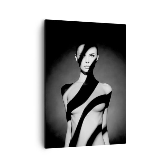Obraz na płótnie - W blasku i w cieniu - 50x70cm - Kobieta Ciało Sztuka - Nowoczesny Canvas obraz do salonu do sypialni ARTTOR ARTTOR