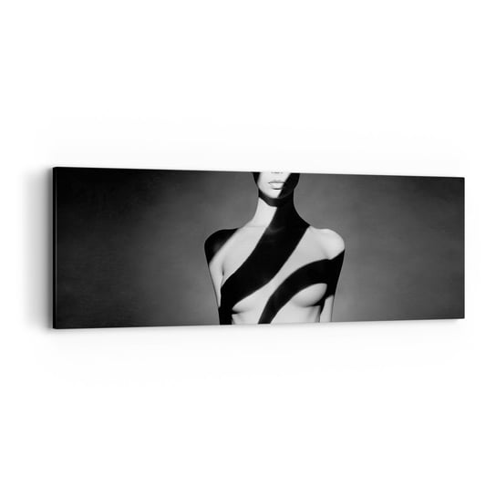 Obraz na płótnie - W blasku i w cieniu - 90x30cm - Kobieta Ciało Sztuka - Nowoczesny Canvas obraz do salonu do sypialni ARTTOR ARTTOR