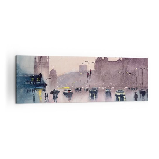 Obraz na płótnie - W deszczowej mgiełce - 160x50cm - Miasto Architektura Zabytki - Nowoczesny foto obraz w ramie do salonu do sypialni ARTTOR ARTTOR
