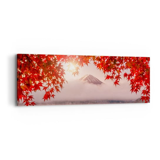 Obraz na płótnie - W japońskim klimacie - 90x30cm - Krajobraz Jezioro Japonia - Nowoczesny Canvas obraz do salonu do sypialni ARTTOR ARTTOR