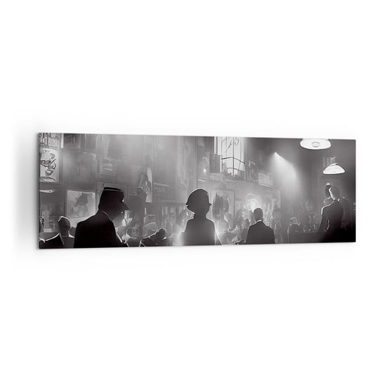 Obraz na płótnie - W jazzowym klimacie - 160x50cm - Bar Retro Ludzie - Nowoczesny foto obraz w ramie do salonu do sypialni ARTTOR ARTTOR