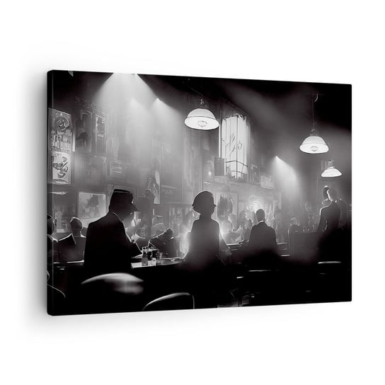 Obraz na płótnie - W jazzowym klimacie - 70x50cm - Bar Retro Ludzie - Nowoczesny Canvas obraz do salonu do sypialni ARTTOR ARTTOR