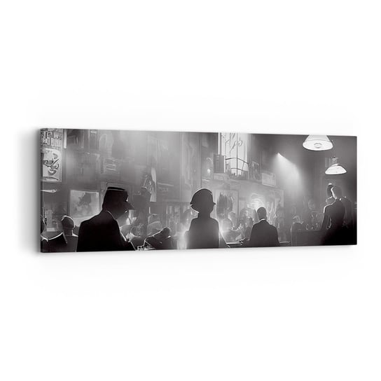 Obraz na płótnie - W jazzowym klimacie - 90x30cm - Bar Retro Ludzie - Nowoczesny Canvas obraz do salonu do sypialni ARTTOR ARTTOR