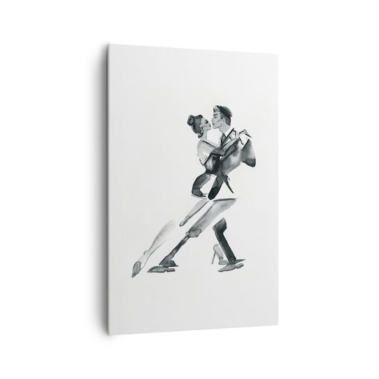 Obraz na płótnie - W jednym rytmie - 80x120cm - Tango Taniec Tancerz - Nowoczesny obraz na ścianę do salonu do sypialni ARTTOR ARTTOR