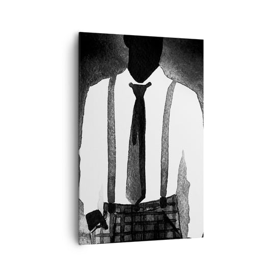 Obraz na płótnie - W klimacie noir - 80x120cm - Abstrakcja Kobieta I Mężczyzna Moda - Nowoczesny obraz na ścianę do salonu do sypialni ARTTOR ARTTOR