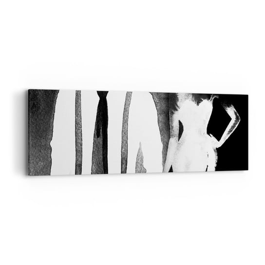 Obraz na płótnie - W klimacie noir - 90x30cm - Abstrakcja Kobieta I Mężczyzna Moda - Nowoczesny Canvas obraz do salonu do sypialni ARTTOR ARTTOR