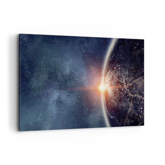 Obraz na płótnie - W nowej perspektywie - 100x70cm - Kosmos Galaktyka Wszechświat - Nowoczesny foto obraz w ramie do salonu do sypialni ARTTOR ARTTOR