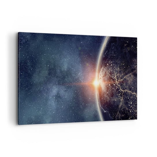 Obraz na płótnie - W nowej perspektywie - 120x80cm - Kosmos Galaktyka Wszechświat - Nowoczesny obraz na ścianę do salonu do sypialni ARTTOR ARTTOR