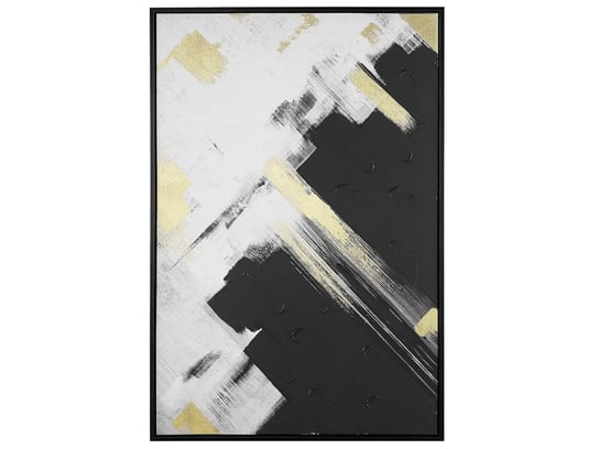 Obraz na płótnie w ramie 63 x 93 cm czarno-biały SORA Beliani