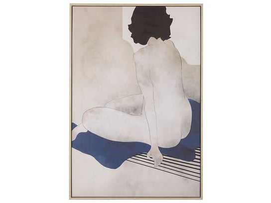 Obraz na płótnie w ramie 63 x 93 cm czarno-szary GRAVONI Beliani