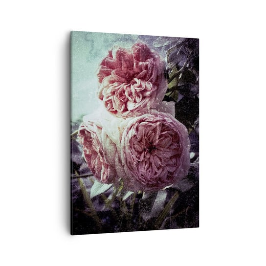 Obraz na płótnie - W romantycznym klimacie - 50x70cm - Kwiaty Vintage Bukiet - Nowoczesny Canvas obraz do salonu do sypialni ARTTOR ARTTOR