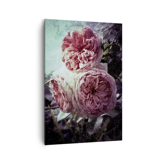 Obraz na płótnie - W romantycznym klimacie - 70x100cm - Kwiaty Vintage Bukiet - Nowoczesny foto obraz w ramie do salonu do sypialni ARTTOR ARTTOR