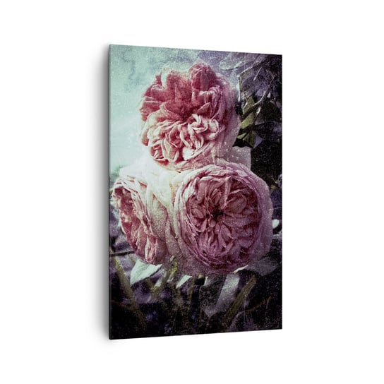 Obraz na płótnie - W romantycznym klimacie - 80x120cm - Kwiaty Vintage Bukiet - Nowoczesny obraz na ścianę do salonu do sypialni ARTTOR ARTTOR
