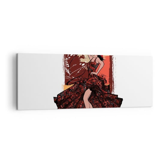 Obraz na płótnie - W rytmie serca - 140x50cm - Tancerka Flamenco Taniec - Nowoczesny Canvas obraz do salonu do sypialni ARTTOR ARTTOR