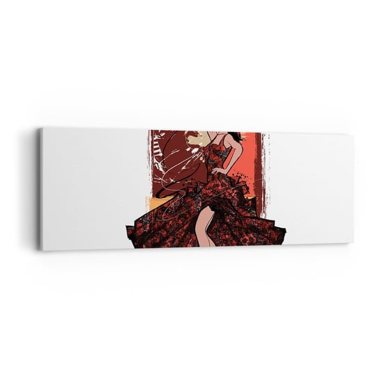 Obraz na płótnie - W rytmie serca - 90x30cm - Tancerka Flamenco Taniec - Nowoczesny Canvas obraz do salonu do sypialni ARTTOR ARTTOR