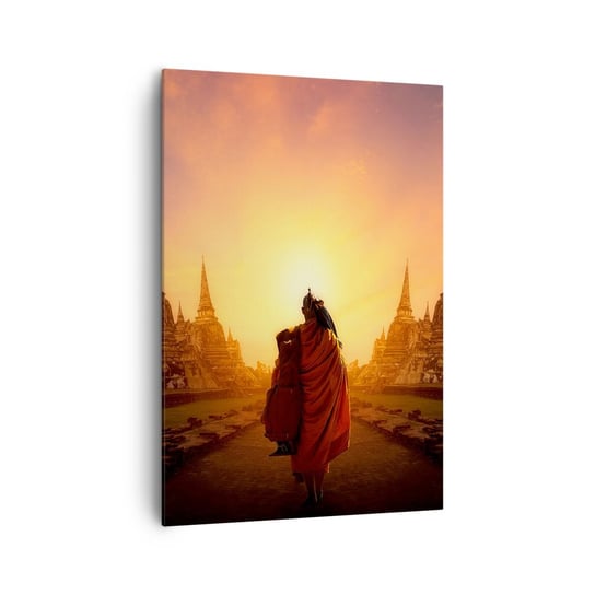 Obraz na płótnie - W spokoju przez wieczność - 70x100cm - Tajlandia Buddyzm Świątynia - Nowoczesny foto obraz w ramie do salonu do sypialni ARTTOR ARTTOR