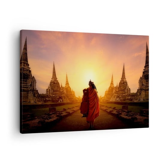 Obraz na płótnie - W spokoju przez wieczność - 70x50cm - Tajlandia Buddyzm Świątynia - Nowoczesny Canvas obraz do salonu do sypialni ARTTOR ARTTOR