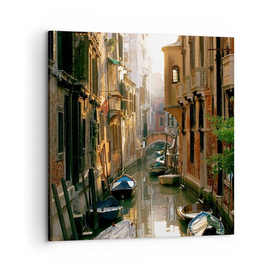 Obraz na płótnie - W weneckim zaułku - 50x50 cm - Obraz nowoczesny - Krajobraz, Architektura, Wenecja, Kanał Wenecki, Włochy - AC50x50-2532 ARTTOR