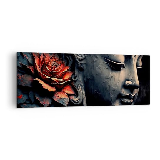 Obraz na płótnie - W zgodzie ze światem - 140x50cm - Budda Indie Medytacja - Nowoczesny Canvas obraz do salonu do sypialni ARTTOR ARTTOR