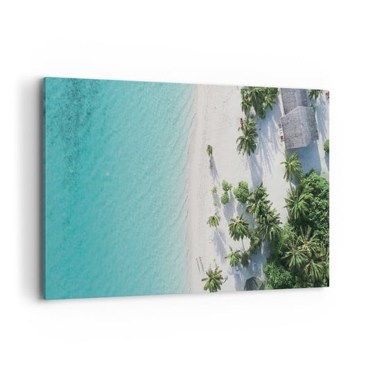 Obraz na płótnie - Wakacje w raju - 120x80cm - Krajobraz Rajska Plaża Malediwy - Nowoczesny obraz na ścianę do salonu do sypialni ARTTOR ARTTOR