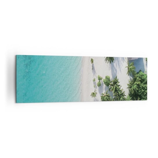 Obraz na płótnie - Wakacje w raju - 160x50cm - Krajobraz Rajska Plaża Malediwy - Nowoczesny foto obraz w ramie do salonu do sypialni ARTTOR ARTTOR