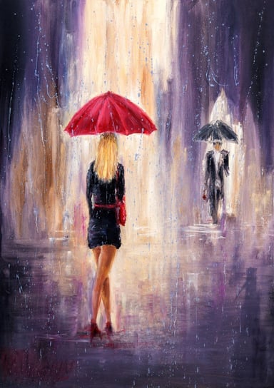 Obraz Na Płótnie Walking In The Rain 100x70 Inna marka